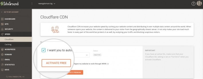 SiteGround开启CDN全球加速教程「新版」