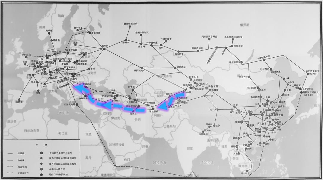 中欧班列路线图全程「中欧班列经过的国家集合」